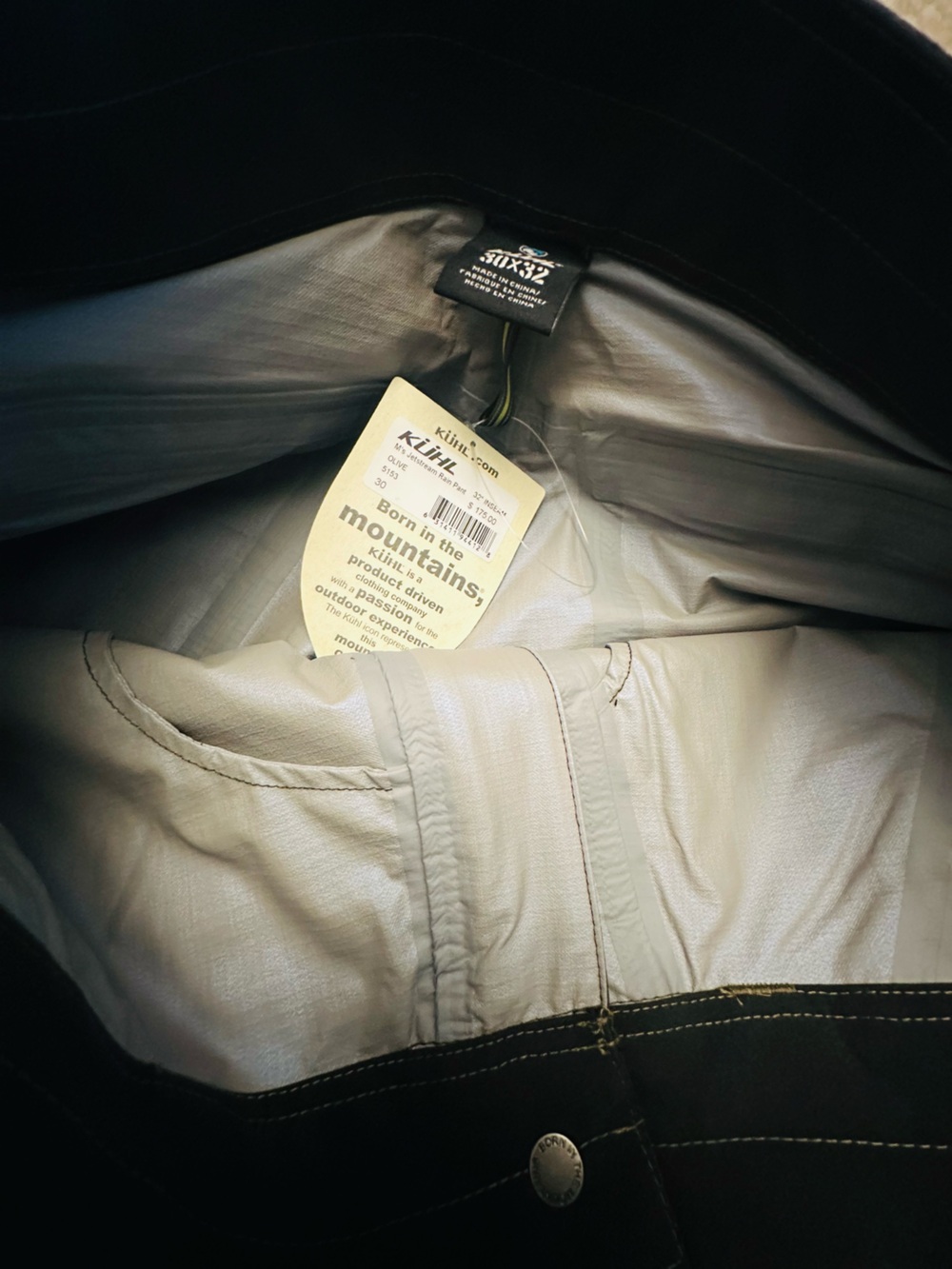 Kuhl Jetstream Rain Pant Technical Men’s 30x32 Olive NWT RARE No Longer Sold - Picture 4 of 9